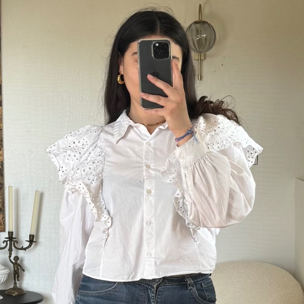 Zara White Cotton Blouse